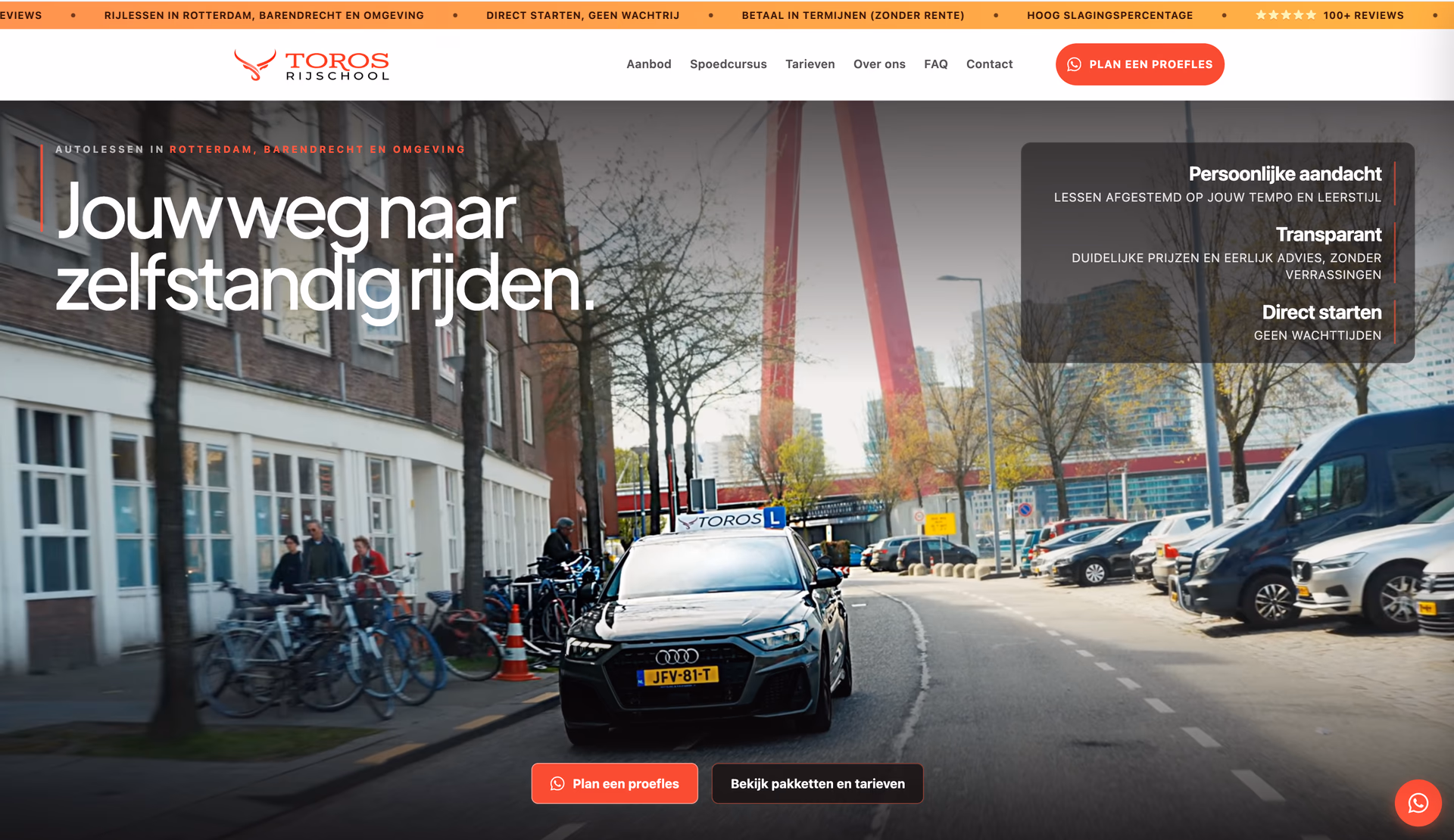 Rijschool Toros — Website, fotografie en video showcase